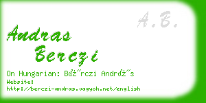 andras berczi business card